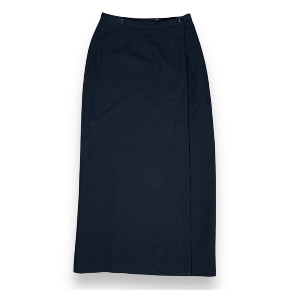 GAP Dresses & Skirts - Vtg 90s Y2K Gap Black Wrap Maxi Skirt Double Button Sz 2 Grunge Punk